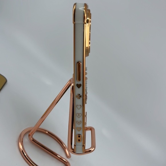 Stylish Bling Glitter Heart iPhone‎ 14 Pro Case with Camera & Screen Protector - Picture 4 of 4